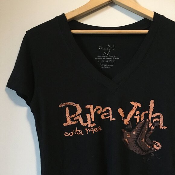 Mar. C Black Bamboo Pura Vida Sloth Tourist Tee - Picture 4 of 12